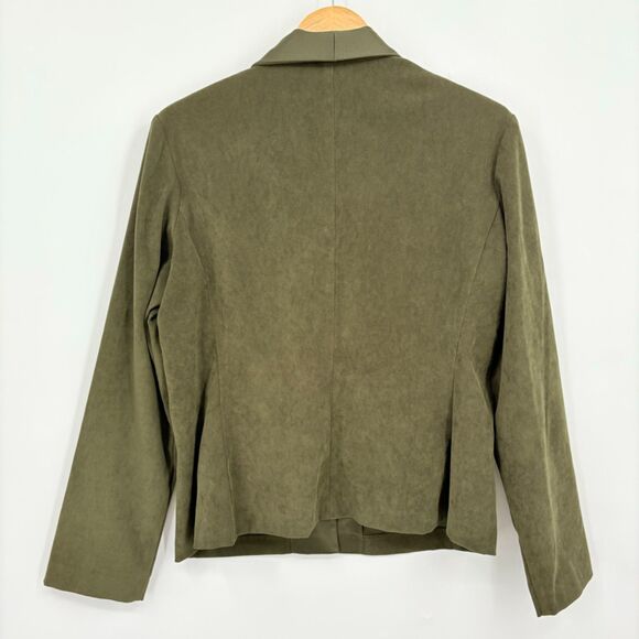 Vintage Fashion Bug Olive Green Button Front Blazer, Size 12, Utility - Picture 2 of 7